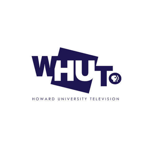 WHUT Howard University Television logo in navy blue